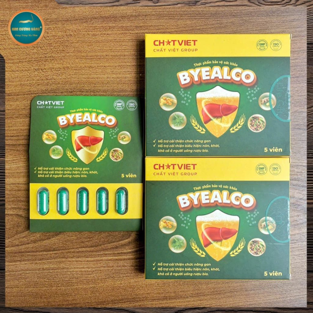 TPBVSK BYEALCO - Hỗ trợ cải thiện chức năng gan, hỗ trợ giải bia rượu (hộp 5 viên)