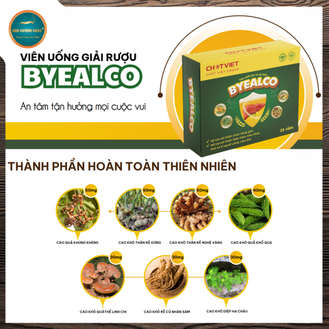 TPBVSK BYEALCO - Hỗ trợ cải thiện chức năng gan, hỗ trợ giải bia rượu (hộp 25 viên)