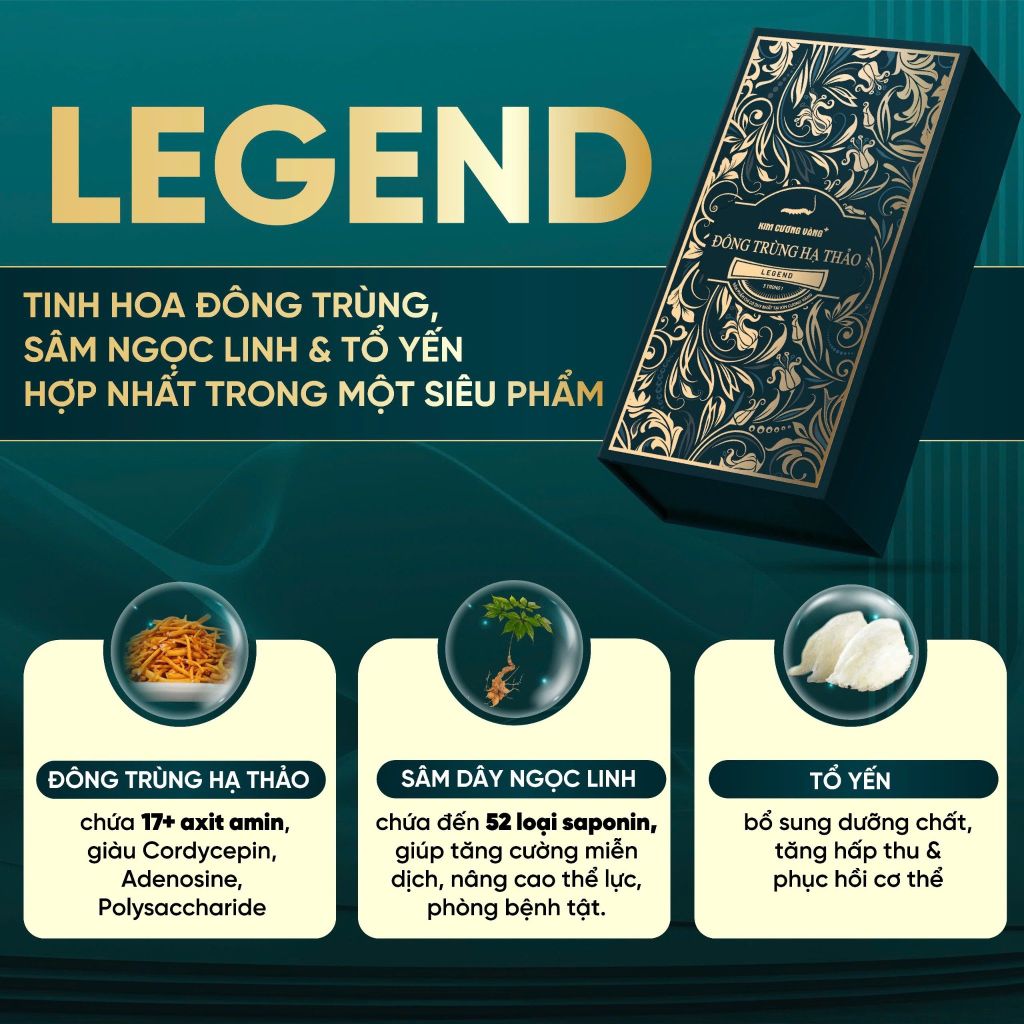 ĐÔNG TRÙNG HẠ THẢO LEGEND KIM CƯƠNG VÀNG
