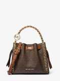  Túi Xách Michael Kors Mina Small Logo Crossbody Bag 32S1G4MC1B Nâu Logo 