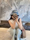  Mũ Bucket MLB Unisex Cursive Lettering Denim Bucket Hat New York Yankees 3AHTVD14N-50BLL - Xanh Nhạt 