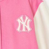  Áo Khoác Bomber MLB Women's Wool Crop Varsity Jacket A5 3FJPV0141-50PKS - Hồng 