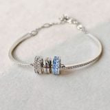  Vòng Tay, Lắc Tay SWAROVSKI  Connexus bracelet Mixed cuts, Love is around, Blue, Rhodium plated 5690039 