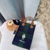  Túi Đeo Chéo WHOAU Canvas Mini Square Bag Màu Xanh Caro 