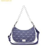  Túi Đeo Vai MLB Diamond Monogram Denim Jacquard Hobo Bag New York Yankees - D.Navy 3ABQS023N-50NYD 