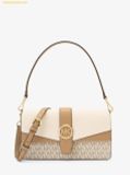  Túi Đeo Vai Michael Kors Greenwich Medium Signature Logo Convertible Crossbody Bag Light Cream Multi 
