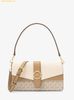Túi Đeo Vai Michael Kors Greenwich Medium Signature Logo Convertible Crossbody Bag Light Cream Multi