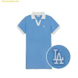  Đầm Polo MLB Women's Open Collar Contrast Comfortable Fit Collar Dress LA (Sky blue) 3FOPB0333-07SBS 