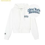  Áo Crop Hodie MLB Women's Varsity Crop Top NY (Ivory) 3FTRV0541-50IVS 