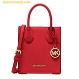  Túi Đeo Chéo Michael Kors MK Mercer Extra-Small Pebbled Leather Crossbody Bag 35S1GM9TOL Red 