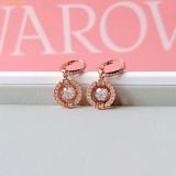  Bông Tai, Khuyên Tai Swarovski Una drop earrings Round cut, White, Rose gold-tone plated 5504753 