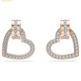  Khuyên Tai, Bông Tai Swarovski Lovely stud earrings Heart, White, Rose gold-tone plated 5616477 