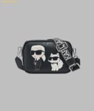  Túi Đeo Chéo Karl Lagerfeld Paris Maybelle Camera Patch Applique Crossbody Bag LH4ES9BJ Black 
