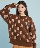  Áo Sweater Len MLB Classic Monogram Overfit Sweater Pullover B (D.Brown) 3AKPM0126-43BRD Nâu 