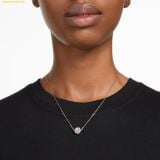  Dây Chuyền, Vòng Cổ Swarovski Una Angelic pendant Round cut, Pavé, White, 18k rose gold finish 5636272 