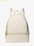  Balo Michael Kors Rhea Medium Signature Logo Backpack 35S5GRAB2B Trắng Logo 