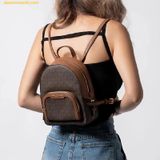  Balo Mini Michael Kors MK Jaycee Mini XS Logo Backpack Màu Nâu Logo 