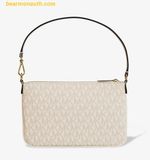  Túi Đeo Vai Michael Kors Jet Set Small Signature Logo Convertible Wristlet 35T4GTVW5V Trắng Logo 