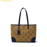  Túi MLB Korea Dia Mono Jacquard Large Tote Bag Boston Red Sox Beige 3AORL014N-43BGL Màu Nâu 