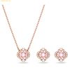  Bộ Dây Chuyền, Bông Tai Swarovski Una set Mixed cuts, Clover, Pink, Rose gold-tone plated 5516488 