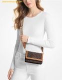  Túi Đeo Chéo Michael Kors Jet Set Small Logo Print Woven Smartphone Crossbody Bag Nâu Logo 32T4GJ6C1O 