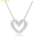  Dây Chuyền Swarovski Una Pendant Heart, Small, White, Rhodium Plated 5625533 