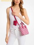  Túi Đeo Chéo Michael Kors MK Vincent Extra-Small Logo Jacquard Convertible Tote Bag With Card Case Màu Hồng 35T5S2VC0J 