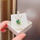  Dây Chuyền, Vòng Cổ Swarovski Gema Yellow Gold Tone Plated Green Flower Necklace 5658399 