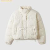  Áo Khoác Phao WHOAU High Neck Short Puffer Padding WHJPE4V15F Trắng 