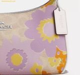  Túi Đeo Vai Coach Teri Shoulder Bag In Signature Canvas With Floral Print CBG173 Hoa Tím 