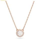  Dây Chuyền, Vòng Cổ Swarovski Una Angelic pendant Round cut, Pavé, White, 18k rose gold finish 5636272 