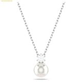  Dây Chuyền, Vòng Cổ Swarovski Matrix pendant Crystal pearl, Round cut, White, Rhodium plated 5693897 