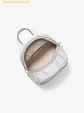  Balo Mini Michael Kors Rhea Extra-Small Printed Signature Logo Backpack Màu Trắng 