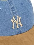  Mũ Lưỡi Trai MLB New York Yankees Denim Suede Touch Unstructured Ball Cap 3ACPB125N-50BGS Xanh 