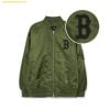 Áo Khoác gió MLB Basic Nylon Padded Flight Jacket BOS (Khaki) 3AJPB0331-43KAS Xanh Olive