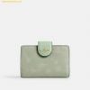  Ví Gập Coach Medium Corner Zip Wallet With Floral Print Pale Green CEC30 