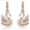  Bông Tai, Khuyên Tai Swarovski Swan drop earrings Pavé, Swan, Pink 5732415 