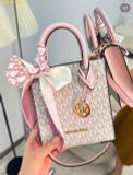  Túi Đeo Chéo Michael Kors Mercer Extra-Small Pebbled Leather Crossbody Bag 35T1GM9C0I Trắng Logo 
