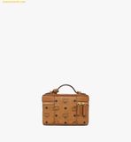  Túi Đeo Chéo MCM Aren Vanity Case in Visetos Leather Mix cognac 