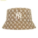  Mũ Bucket MLB Classic Monogram Jacquard Bucket Hat NY (BEIGE) 32CPHV111-50B Begi 