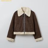  Áo Khoác Da WHOAU SAPO Fur-Colored Mustang SPJLE11W03 - Nâu 