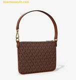  Túi Đeo Vai Michael Kors Jet Set Small Signature Logo Convertible Wristlet 35T4GTVW5V Nâu Logo 