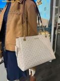  Túi Tote Michael Kors Soho Medium Signature Logo Tote Bag Vanila 