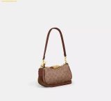  Túi Đeo Vai Coach Ashton Mini Shoulder Bag In Signature Canvas Vintage Brown CDB13 