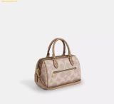  Túi Đeo Chéo Coach Rowan 26 Satchel Bag In Blocked Signature Canvas Sand 