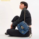  Balo Coach Tabby Backpack With Quilting CZ747 Indigo 