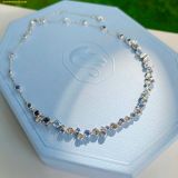  Dây Chuyền Swarovski Constella necklace Mixed cuts, Blue, Rhodium plated 5732255 