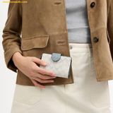  Ví Gập Coach Medium Corner Zip Wallet In Signature Canvas Silver Chalk Blue 