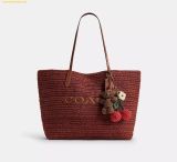  Túi Tote Coach Large City Tote Bag With Charms Gold Russet CES20 