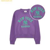  Áo Sweat MLB Women's Varsity Crop Sweatshirt NY (D.Lavender) 3FMTV0234-50LDD 